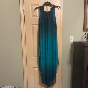 VENUS Teal High Low Dress